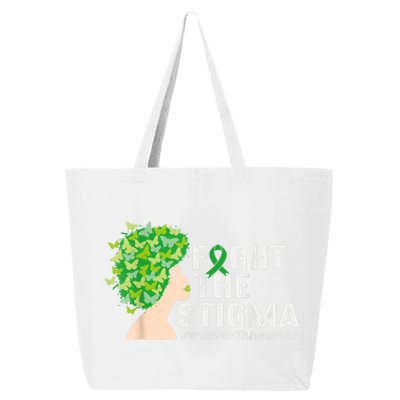 Fight The Stigma Mental Health Awareness Green Ribbon 25L Jumbo Tote