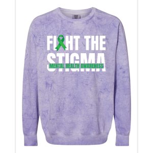 Fight The Stigma Tal Health Awareness Ribbon Gift Colorblast Crewneck Sweatshirt