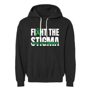 Fight The Stigma Tal Health Awareness Ribbon Gift Garment-Dyed Fleece Hoodie