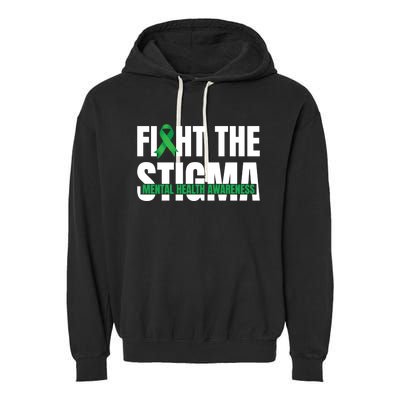 Fight The Stigma Tal Health Awareness Ribbon Gift Garment-Dyed Fleece Hoodie