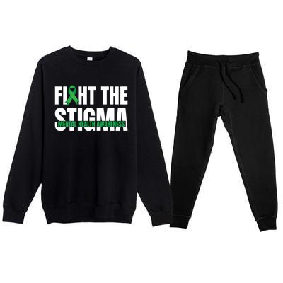 Fight The Stigma Tal Health Awareness Ribbon Gift Premium Crewneck Sweatsuit Set