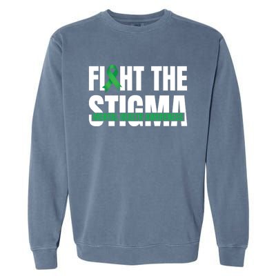 Fight The Stigma Tal Health Awareness Ribbon Gift Garment-Dyed Sweatshirt