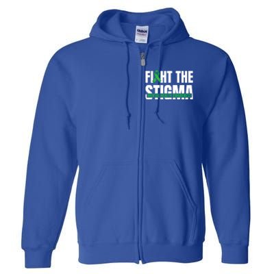 Fight The Stigma Tal Health Awareness Ribbon Gift Full Zip Hoodie