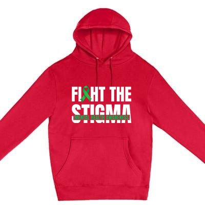 Fight The Stigma Tal Health Awareness Ribbon Gift Premium Pullover Hoodie