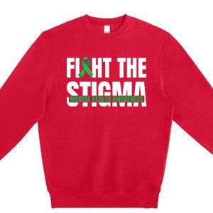 Fight The Stigma Tal Health Awareness Ribbon Gift Premium Crewneck Sweatshirt