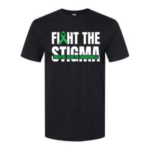 Fight The Stigma Tal Health Awareness Ribbon Gift Softstyle CVC T-Shirt