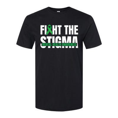 Fight The Stigma Tal Health Awareness Ribbon Gift Softstyle CVC T-Shirt