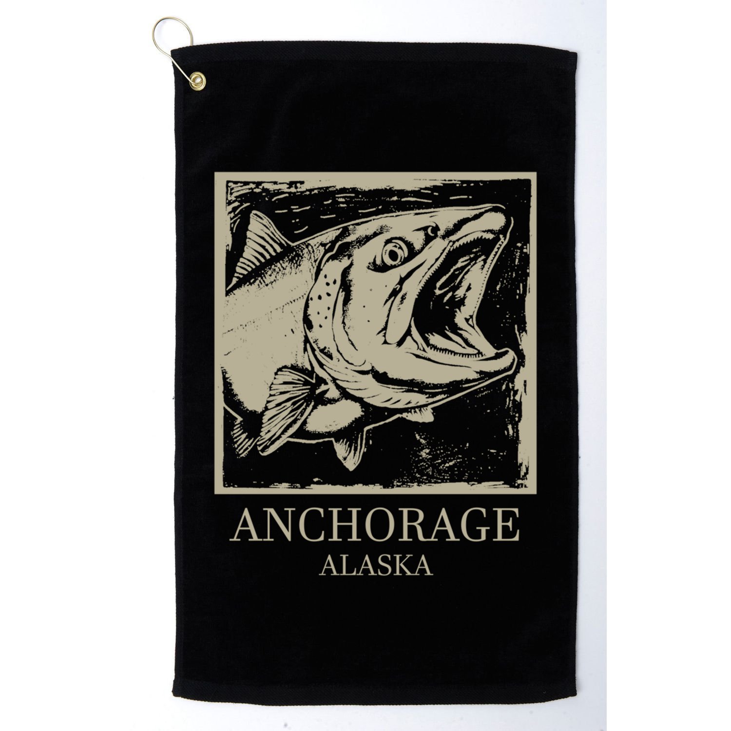 Fishing Town Souvenir Anchorage Alaska Gift Golf Towel