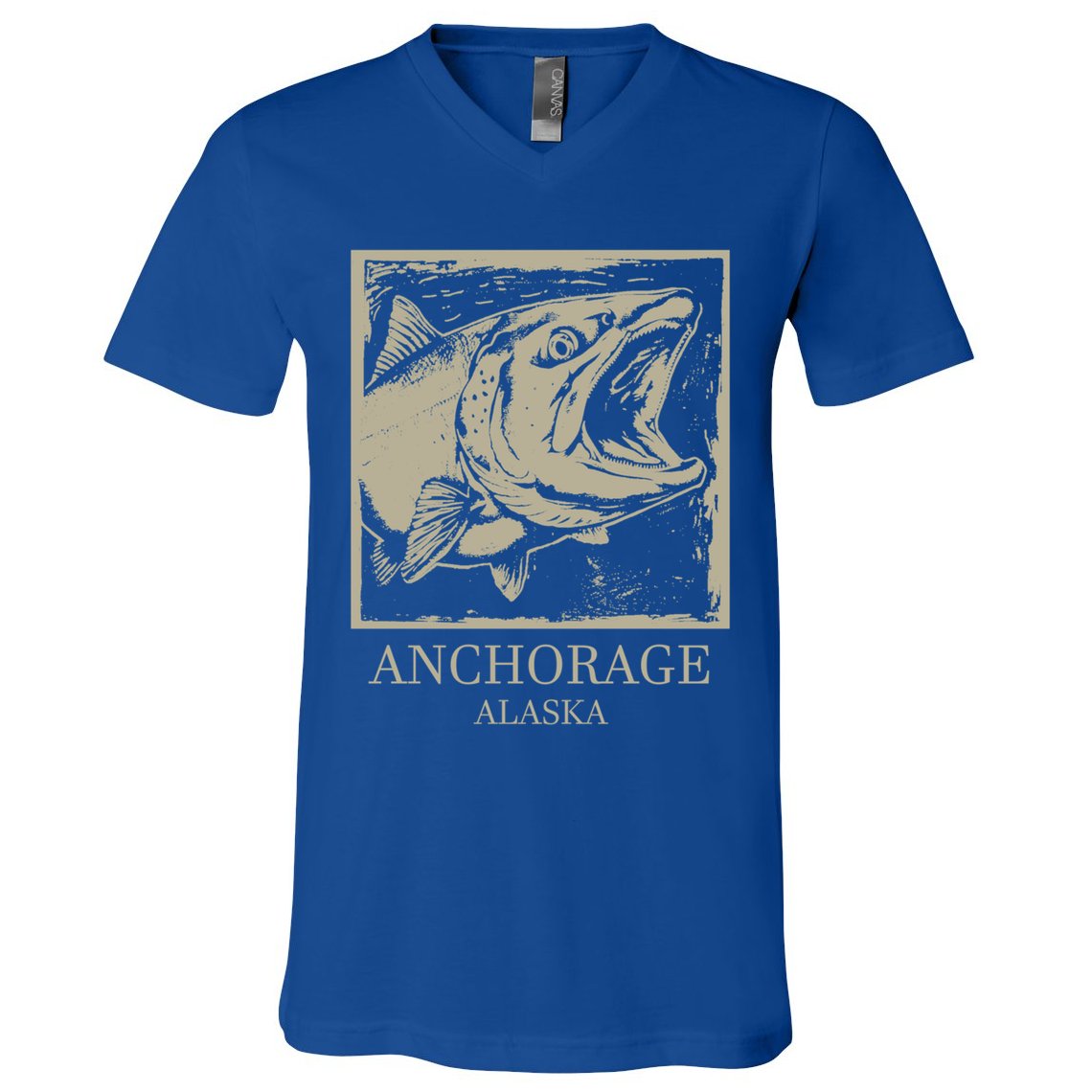 Fishing Town Souvenir Anchorage Alaska Gift V-Neck T-Shirt