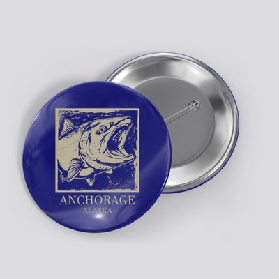 Fishing Town Souvenir Anchorage Alaska Gift Button