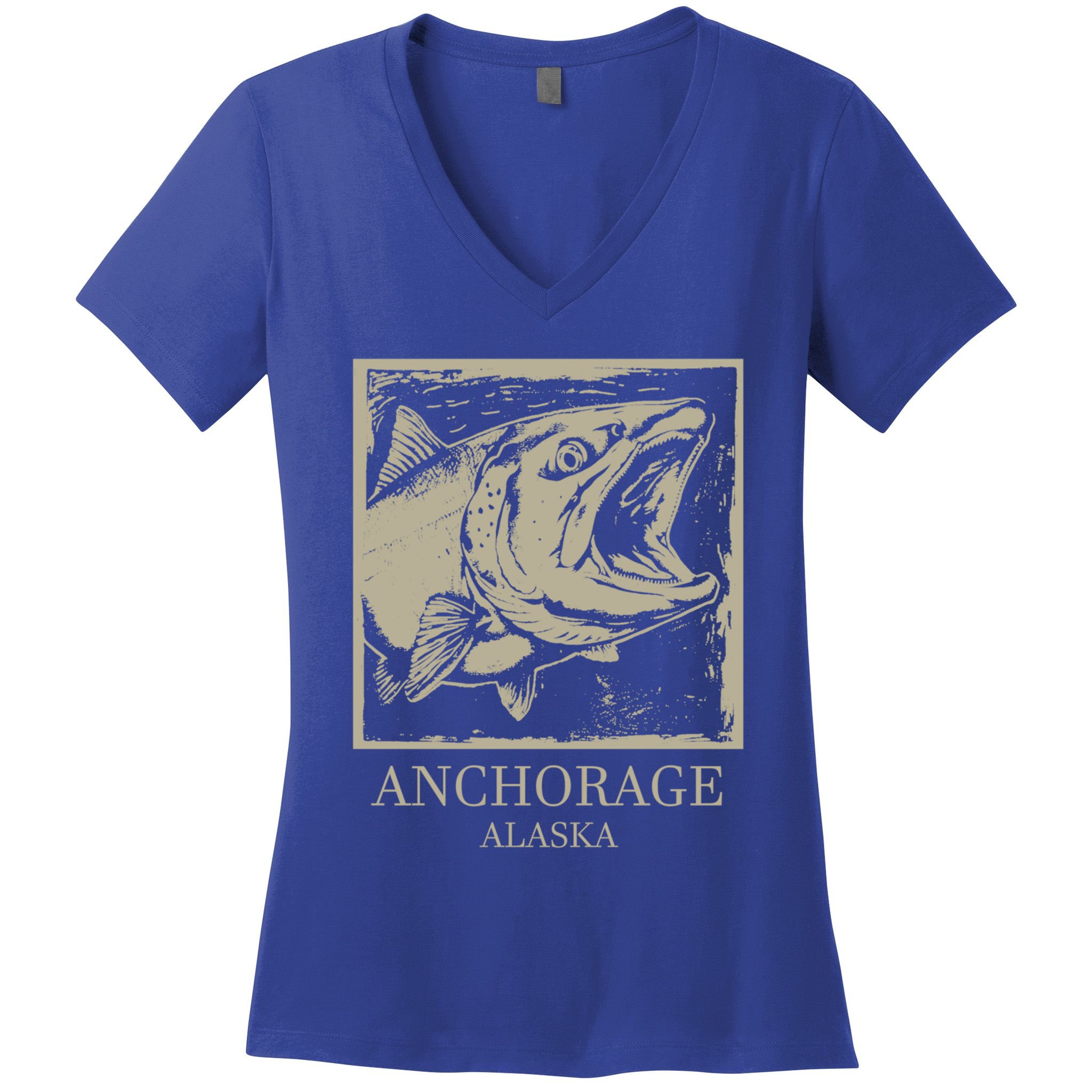 Fishing Town Souvenir Anchorage Alaska Gift Women's V-Neck T-Shirt