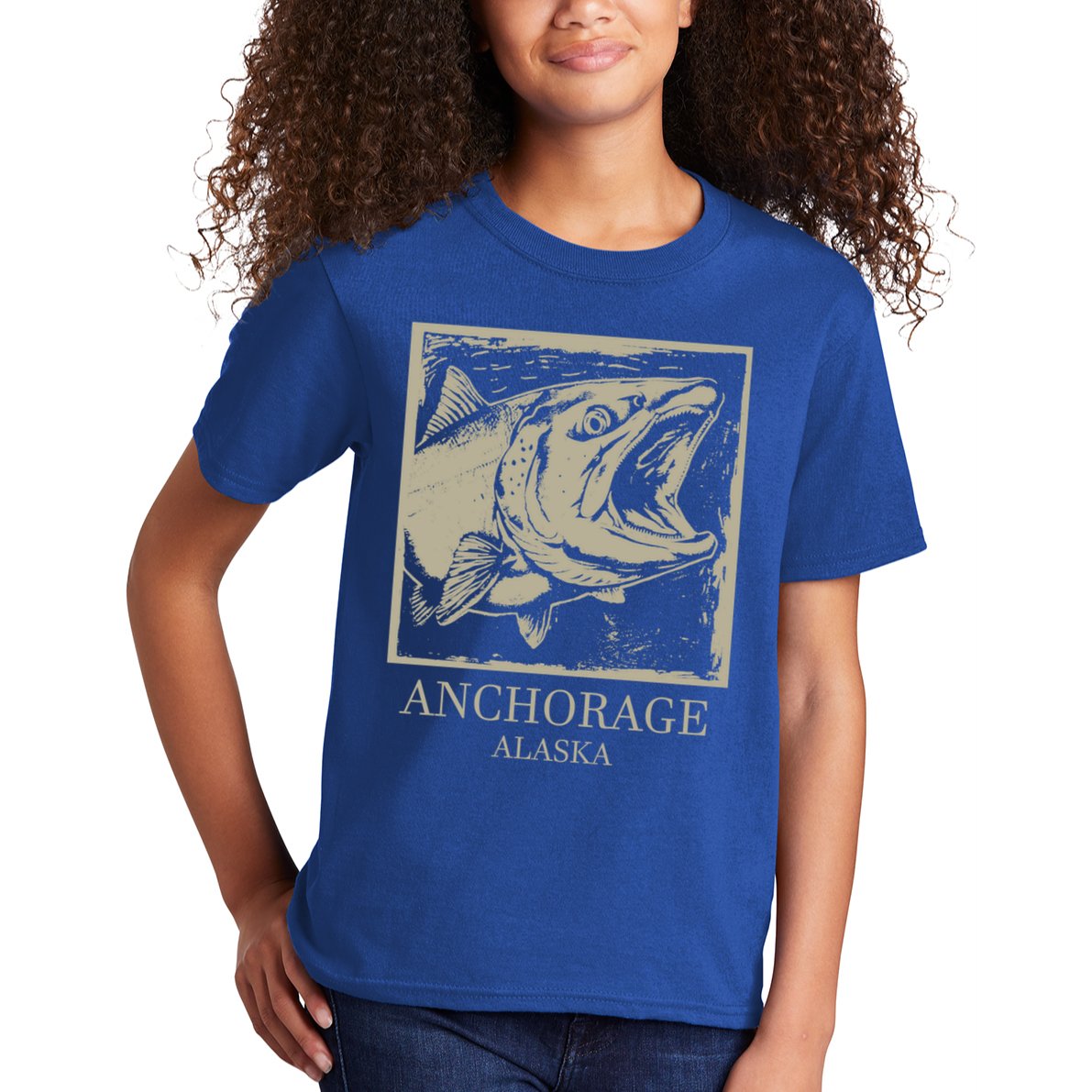 Fishing Town Souvenir Anchorage Alaska Gift Kids T-Shirt