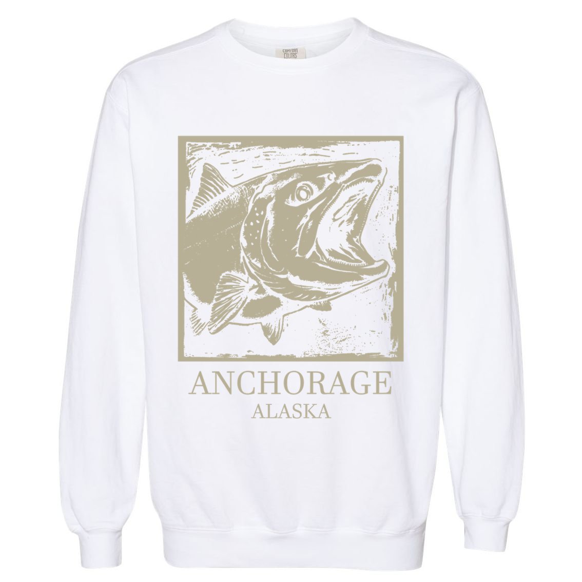 Fishing Town Souvenir Anchorage Alaska Gift Garment-Dyed Sweatshirt