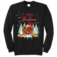 Funny Turkey Santa Merry Thanksmas Christmas Thanksgiving Sweatshirt