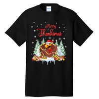 Funny Turkey Santa Merry Thanksmas Christmas Thanksgiving Tall T-Shirt