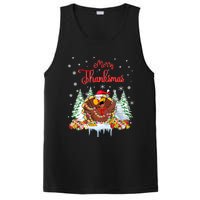 Funny Turkey Santa Merry Thanksmas Christmas Thanksgiving PosiCharge Competitor Tank