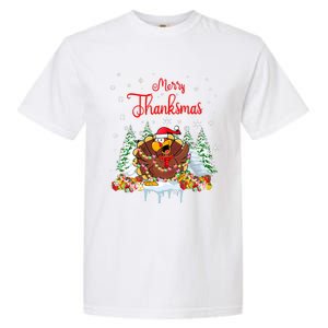 Funny Turkey Santa Merry Thanksmas Christmas Thanksgiving Garment-Dyed Heavyweight T-Shirt