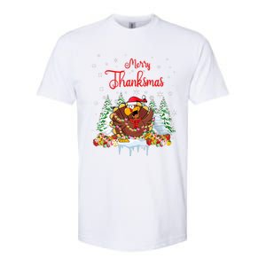 Funny Turkey Santa Merry Thanksmas Christmas Thanksgiving Softstyle CVC T-Shirt