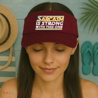 Funny The Sarcasm Is Strong With This One Valucap Bio-Washed Visor