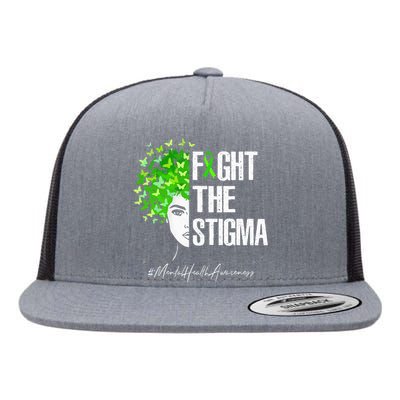 Fight The Stigma Mental Health Awareness Gift Flat Bill Trucker Hat