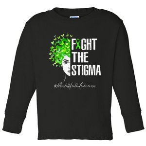 Fight The Stigma Mental Health Awareness Gift Toddler Long Sleeve Shirt