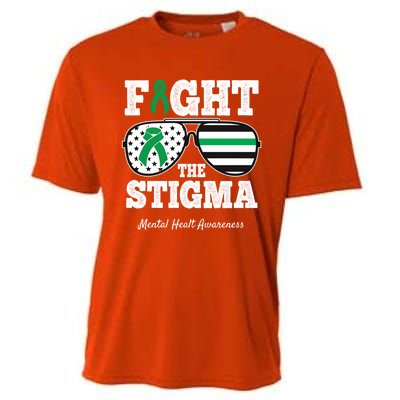 Fight The Stigma Tal Health Awareness Sunglasses Usa Flag Gift Cooling Performance Crew T-Shirt