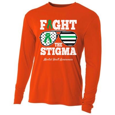 Fight The Stigma Tal Health Awareness Sunglasses Usa Flag Gift Cooling Performance Long Sleeve Crew