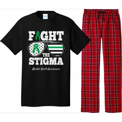 Fight The Stigma Tal Health Awareness Sunglasses Usa Flag Gift Pajama Set