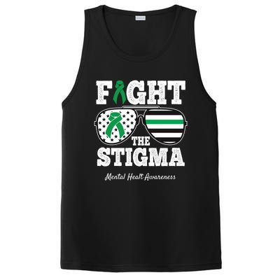 Fight The Stigma Tal Health Awareness Sunglasses Usa Flag Gift PosiCharge Competitor Tank