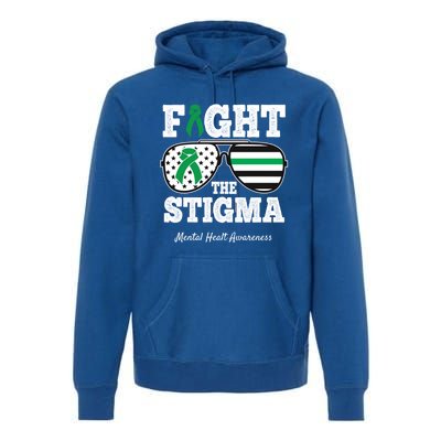 Fight The Stigma Tal Health Awareness Sunglasses Usa Flag Gift Premium Hoodie