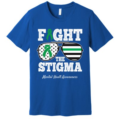 Fight The Stigma Tal Health Awareness Sunglasses Usa Flag Gift Premium T-Shirt