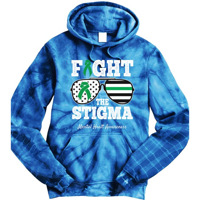 Fight The Stigma Tal Health Awareness Sunglasses Usa Flag Gift Tie Dye Hoodie