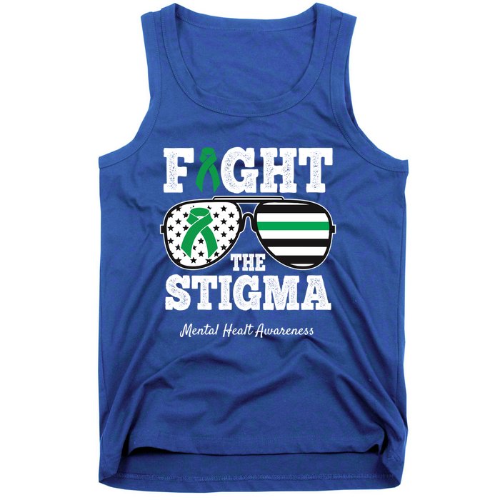 Fight The Stigma Tal Health Awareness Sunglasses Usa Flag Gift Tank Top