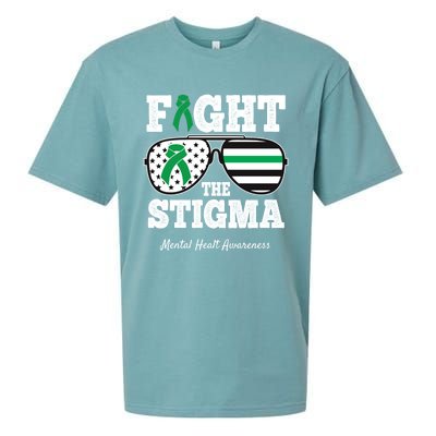 Fight The Stigma Tal Health Awareness Sunglasses Usa Flag Gift Sueded Cloud Jersey T-Shirt