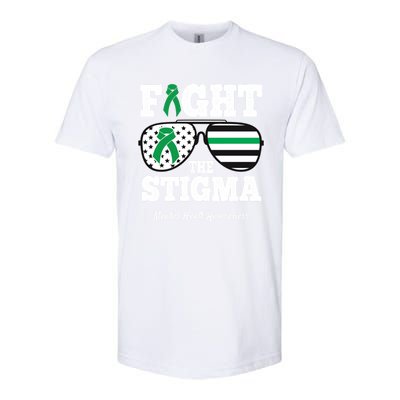 Fight The Stigma Tal Health Awareness Sunglasses Usa Flag Gift Softstyle CVC T-Shirt