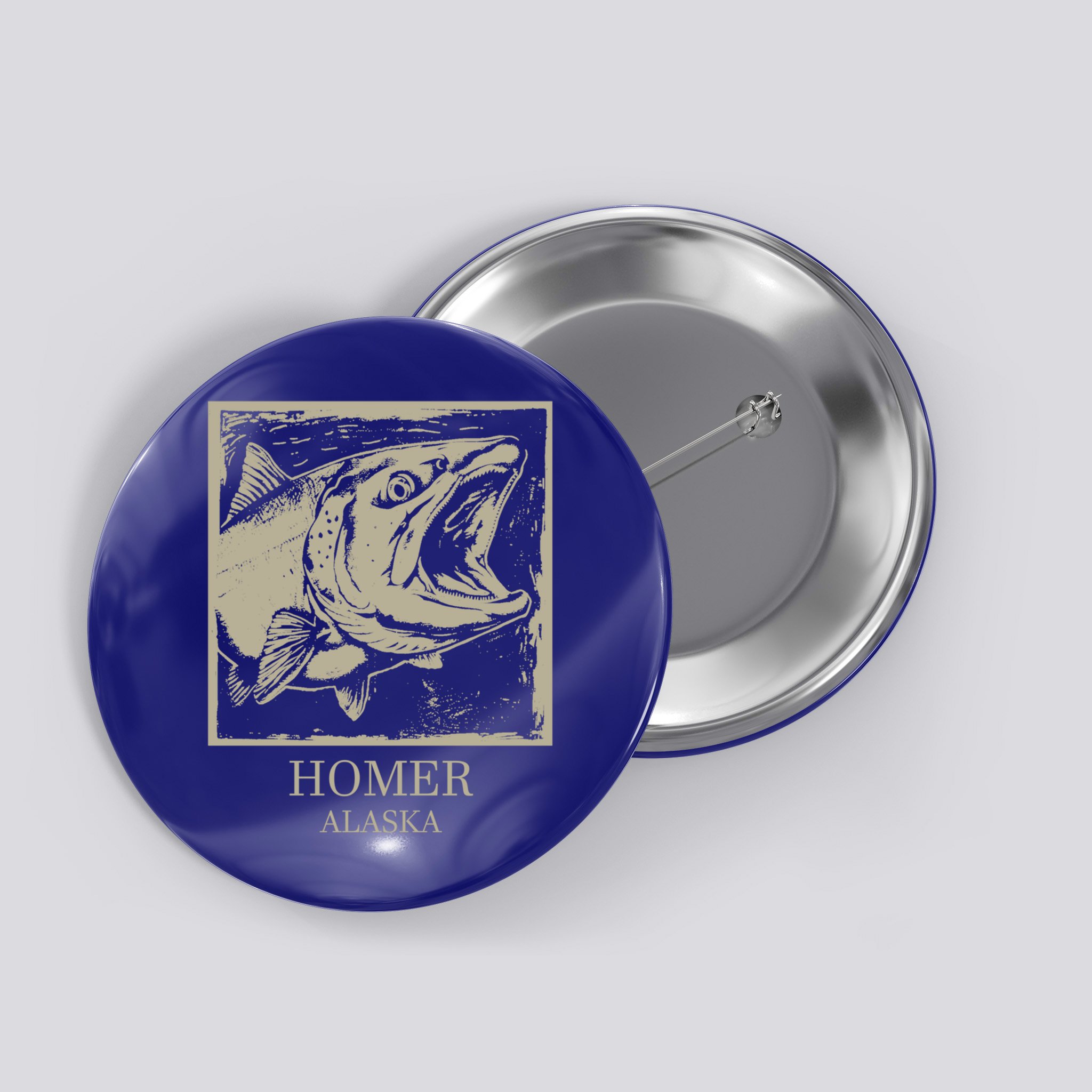 Fishing Town Souvenir Homer Alaska Cute Gift Button