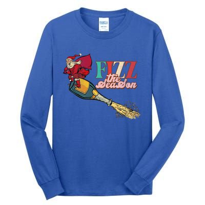 Fizz The Season Be Merry Santa Claus Xmas Champagne Gift Tall Long Sleeve T-Shirt