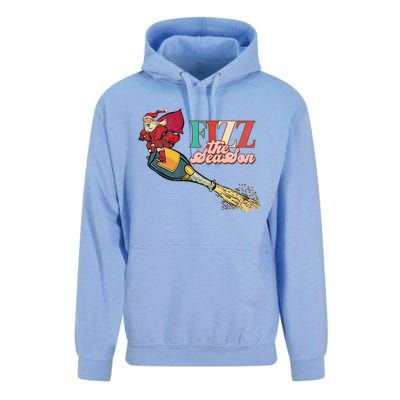 Fizz The Season Be Merry Santa Claus Xmas Champagne Gift Unisex Surf Hoodie