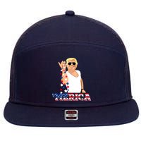 Funny Trump Salt Merica Freedom 4th Of July 7 Panel Mesh Trucker Snapback Hat