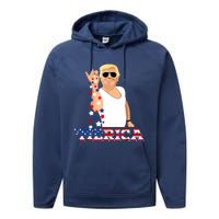 Funny Trump Salt Merica Freedom 4th Of July Performance Fleece Hoodie