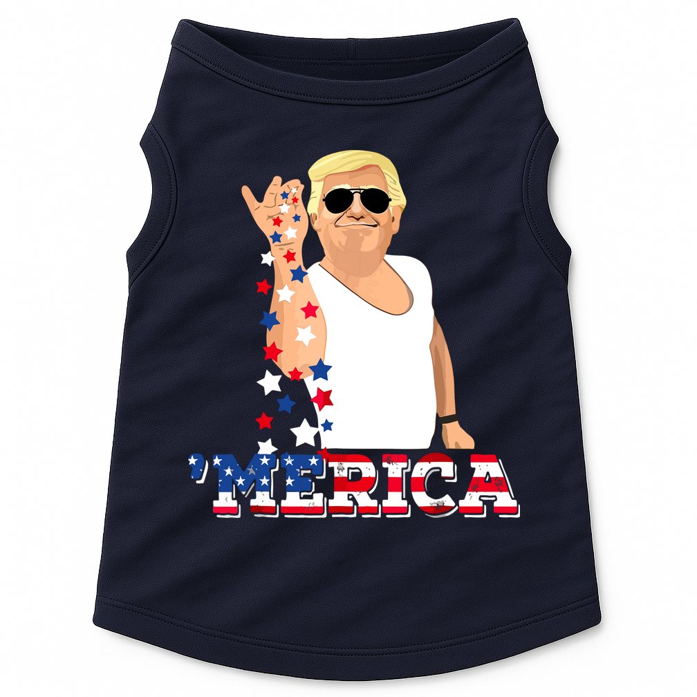 Funny Trump Salt Merica Freedom 4th Of July Doggie Tank