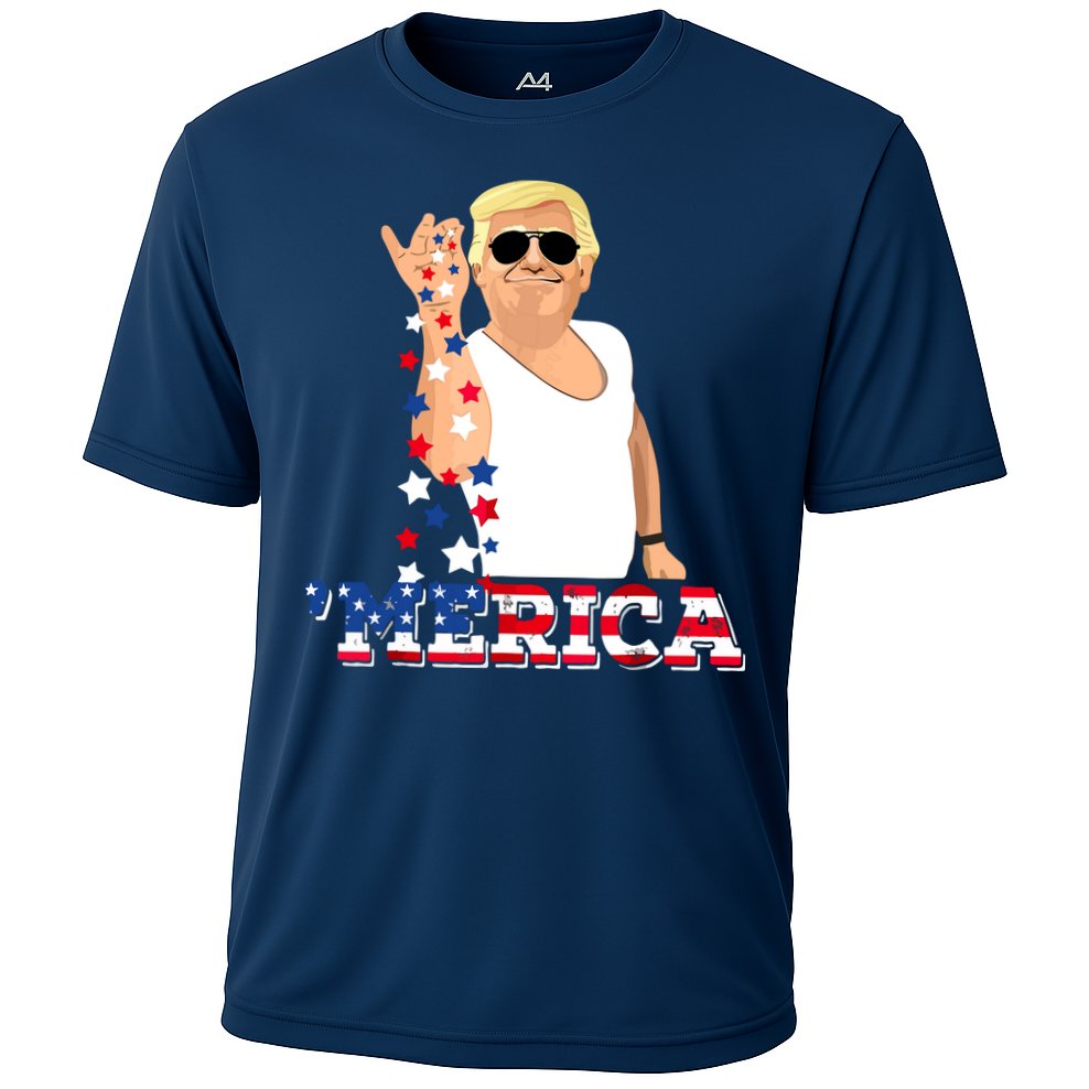 Funny Trump Salt Merica Freedom 4th Of July Cooling Performance Crew T-Shirt