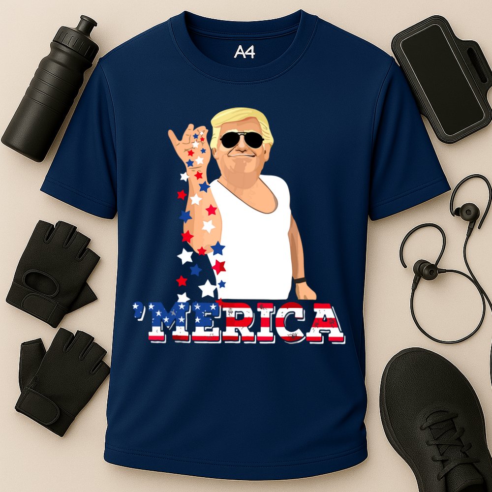 Funny Trump Salt Merica Freedom 4th Of July Cooling Performance Crew T-Shirt