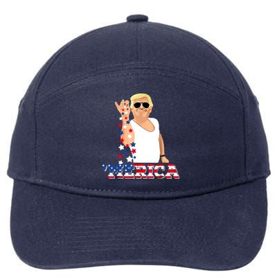 Funny Trump Salt Merica Freedom 4th Of July 7-Panel Snapback Hat