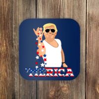 Funny Trump Salt Merica Freedom 4th Of July Coaster