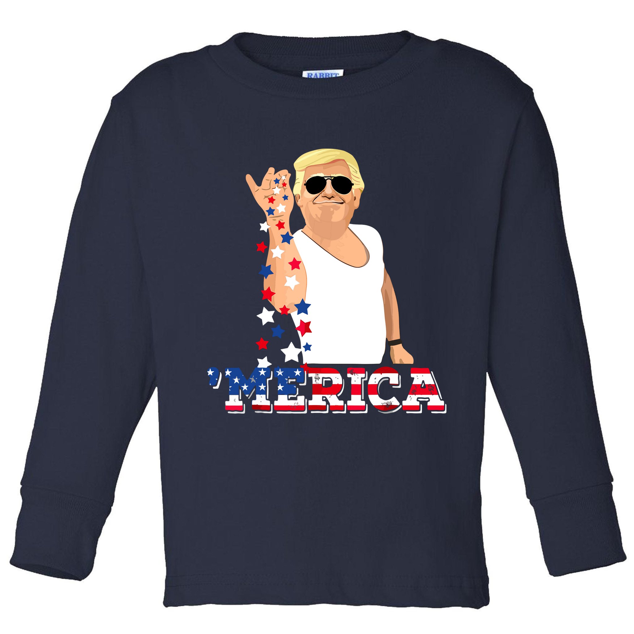 Funny Trump Salt Merica Freedom 4th Of July Toddler Long Sleeve Shirt