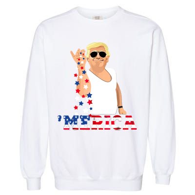Funny Trump Salt Merica Freedom 4th Of July Garment-Dyed Sweatshirt