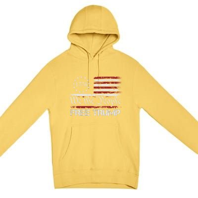 Free Trump Supporters Pro Trump American Flag Premium Pullover Hoodie