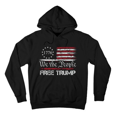 Free Trump Supporters Pro Trump American Flag Hoodie