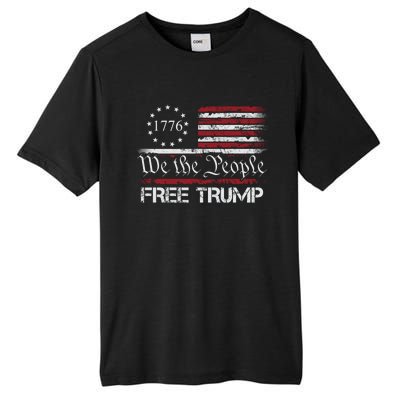 Free Trump Supporters Pro Trump American Flag Tall Fusion ChromaSoft Performance T-Shirt